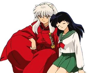 Inuyashaand Kagome Together PNG Image