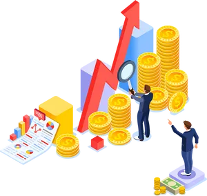 Investment Growth Analysis Illustration PNG Image