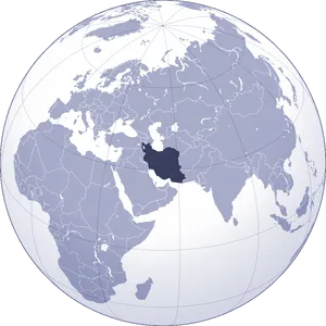 Iran Highlighted Global Map PNG Image