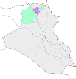 Iraq Districts Map Color Coded PNG Image