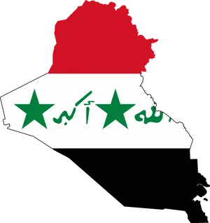 Iraq Mapwith Flag Overlay PNG Image