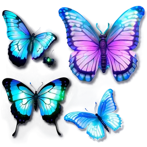 Iridescent Butterfly Glow Png Thh65 PNG Image