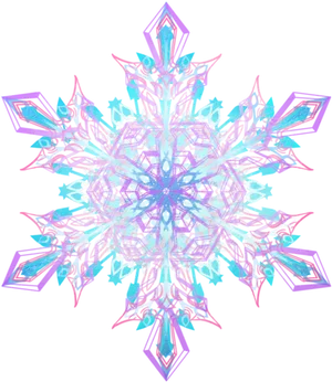 Iridescent Snowflake Artwork PNG Image