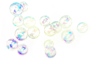 Iridescent Soap Bubbles Cluster PNG Image