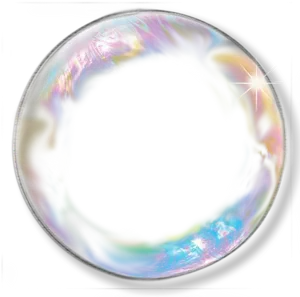 Iridescent Soap Bubblewith Sun Reflection PNG Image