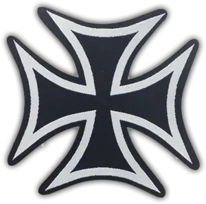 Iron Cross Patch Design PNG Image