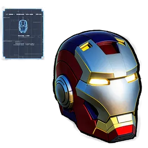 Iron Man Helmet Blueprint Png Hba97 PNG Image