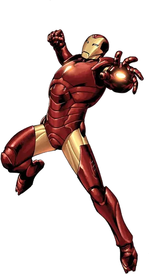 Iron Manin Action Pose PNG Image
