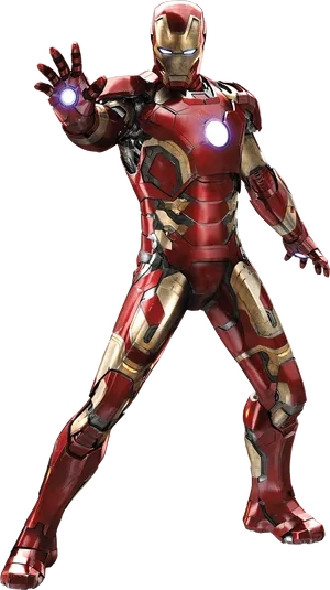 Iron Manin Armor Stance PNG Image