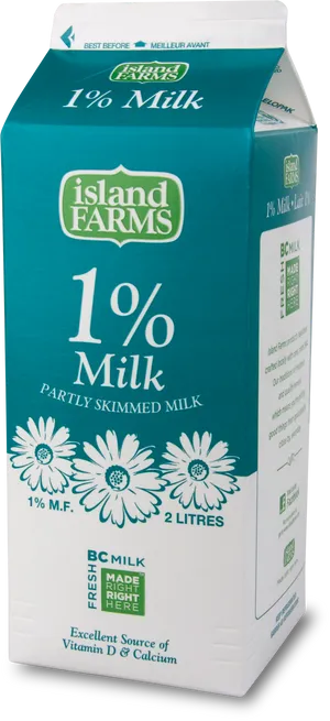 Island Farms1 Percent Milk Carton PNG Image