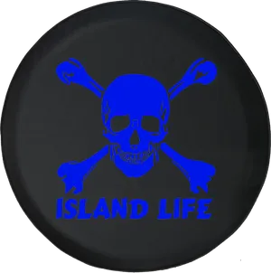 Island Life Skull Crossbones Plate PNG Image