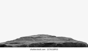 Isolated Rock Formation Silhouette PNG Image