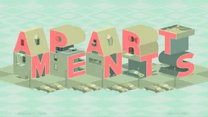 Isometric Apartments Typography PNG
