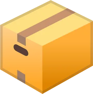 Isometric Cardboard Box Icon PNG Image