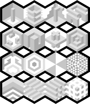 Isometric Geometric Patterns PNG Image