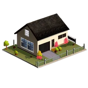 Isometric House Emoji Png Mfb54 PNG Image