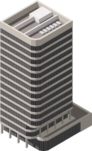 Isometric Skyscraper Illustration PNG Image