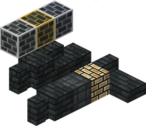 Isometric View Minecraft Blocks PNG Image