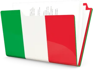 Italian Flag Folder Design PNG Image