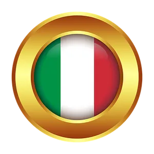 Italian_ Flag_ In_ Golden_ Circle PNG Image