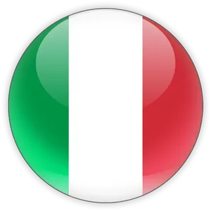 Italy Flag Button Design PNG Image