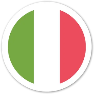 Italy Flag Round Icon PNG Image