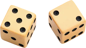 Ivory Dice Isolated Background PNG Image