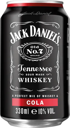 Jack Daniels Whiskey Cola Can PNG Image