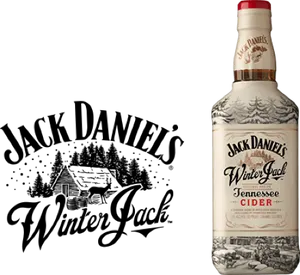 Jack Daniels Winter Jack Logoand Bottle PNG Image