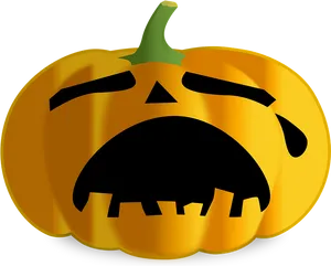 Jack O Lantern Displeased Face Vector PNG Image