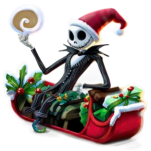 Jack Skellington Santa Sleigh Png Swf PNG Image