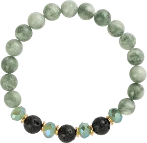 Jadeand Lava Stone Bracelet PNG Image