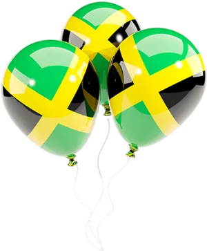 Jamaican Flag Themed Balloons PNG Image