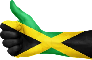 Jamaican Flag Thumbs Up Gesture PNG Image