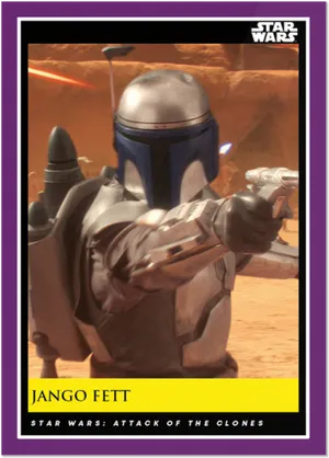 Jango Fett Attackofthe Clones Card PNG Image