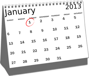 January2013 Calendar Clipart PNG Image