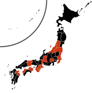 Japan Map Highlighting Kyoto PNG Image