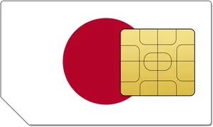 Japan S I M Card Flag Design PNG Image