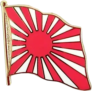 Japanese Rising Sun Flag Pin PNG Image