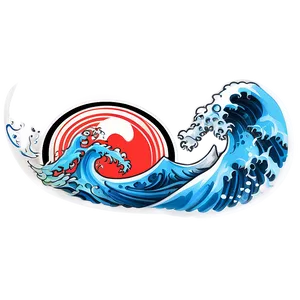 Japanese Wave Tattoo Design Png Fku26 PNG Image