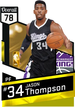 Jason Thompson Sacramento Kings Basketball Card PNG Image