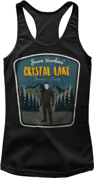 Jason Voorhees Crystal Lake Summer Camp Tank Top PNG Image