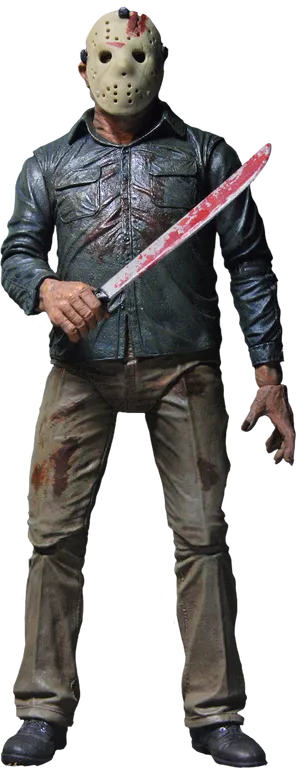 Jason Voorhees Figurewith Machete PNG Image