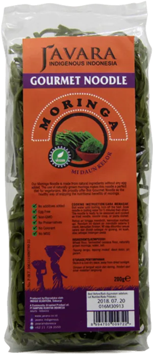 Javara Moringa Gourmet Noodle Package PNG