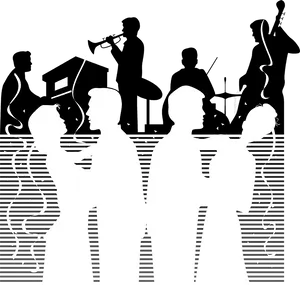 Jazz Concert Silhouette PNG Image