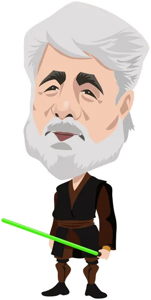 Jedi Master Cartoon Caricature PNG Image