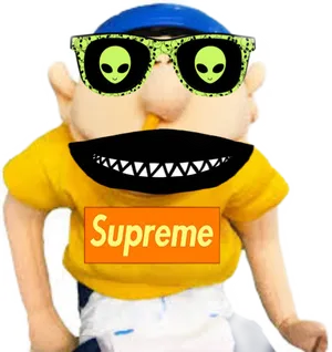 Jeffy Puppet With Alien Sunglasses PNG Image