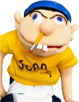 Jeffy Puppet With Penciland Diaper PNG Image