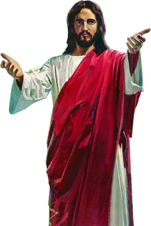 Jesus Christ Red Robe PNG Image