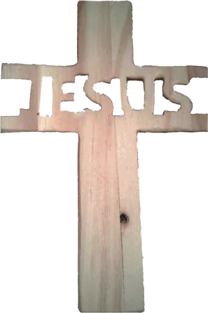 Jesus Cutout Cross Wooden Background PNG Image